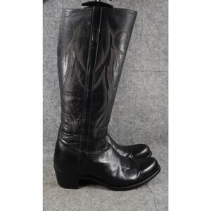 Old Gringo Boots Womens 8.5 Berry Tall Leather Black Zip Western Stitched Shaft